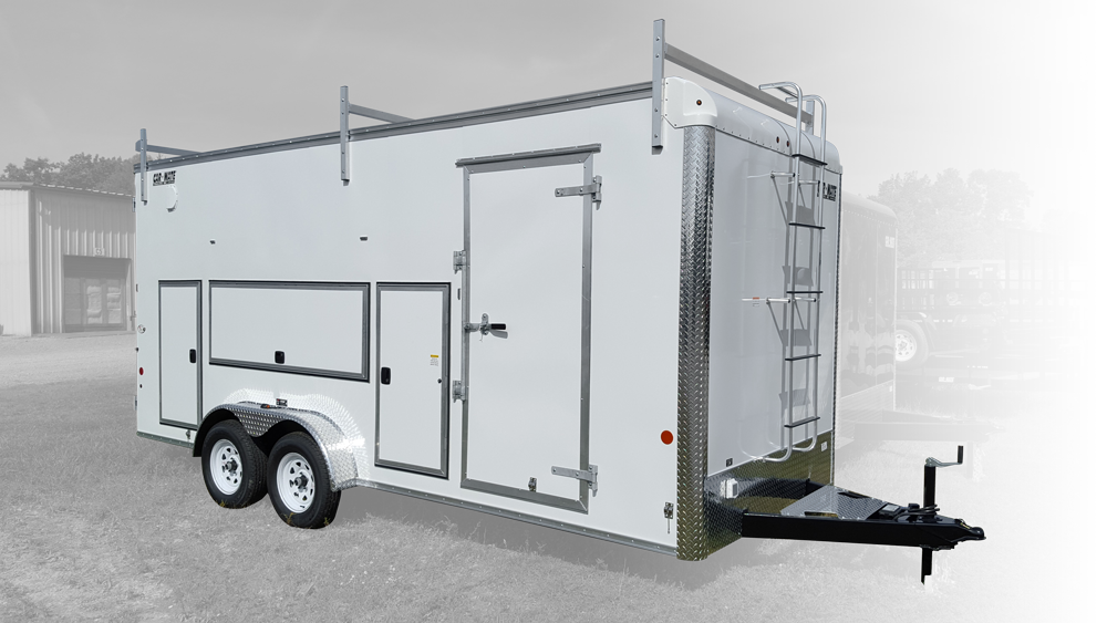 This is an image of a contractor Trailer with the Tool Box Package